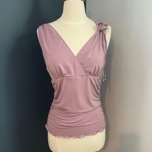 Max Studio Dusty Rose Sleeveless Blouse with Ruching